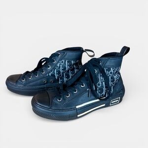 Dior B23 High-Top Sneakers EU 37 Grey Black Oblique Monogram